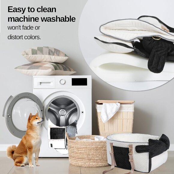 Dog Car Seat for Small Dogs Adjustable Portable Center Console - Picture 5 of 8